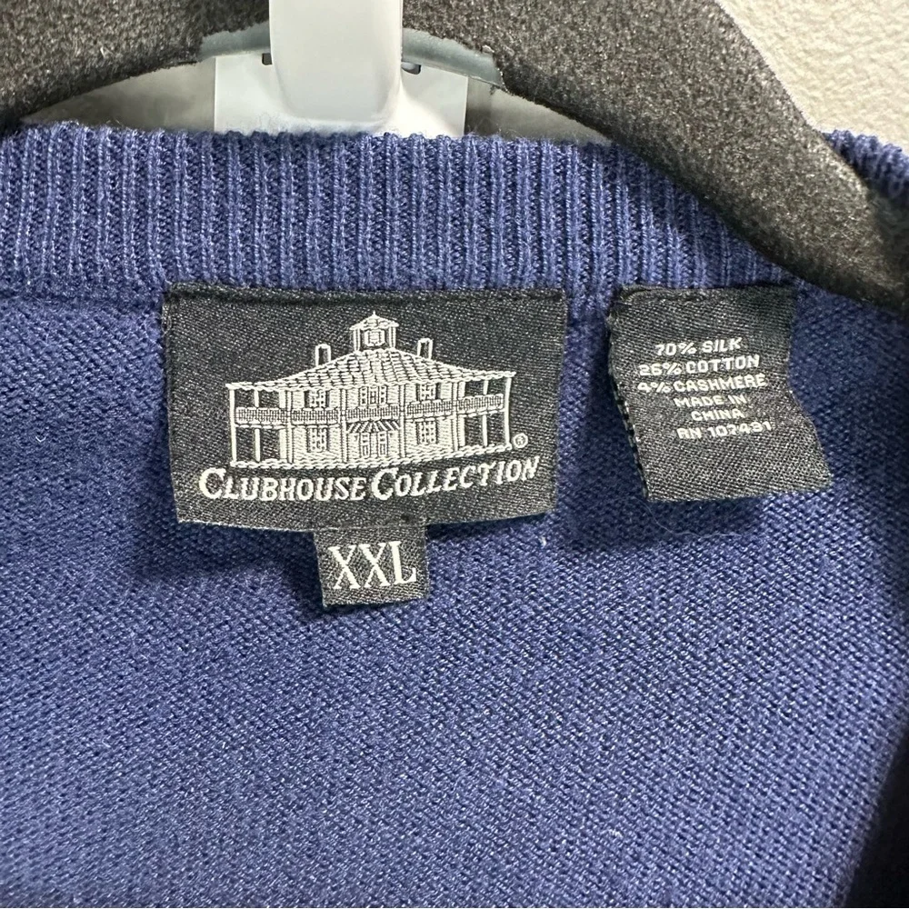 Masters Clubhouse Collection Silk Cashmere Blend V Neck Golf Sweater - Picture 4 of 4